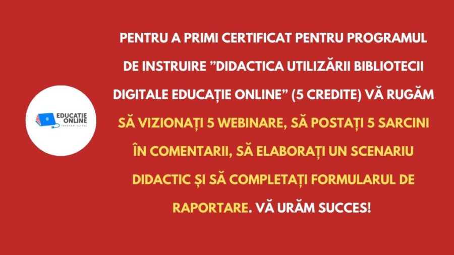 ,,Didactica utilizării bibliotecii digitale Educatie Online”